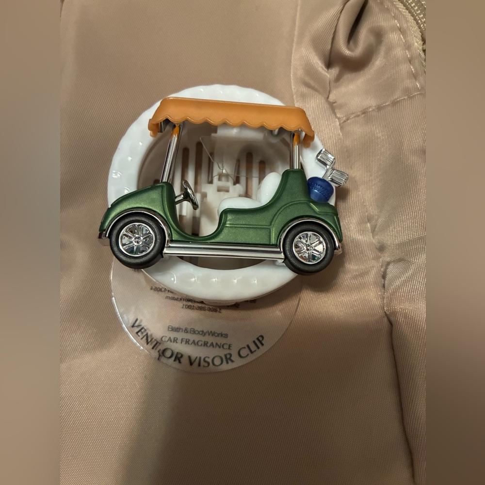 Bath and Body Works Golf Cart Visor Clip Car Fragrance Green with Tan Canopy NEW